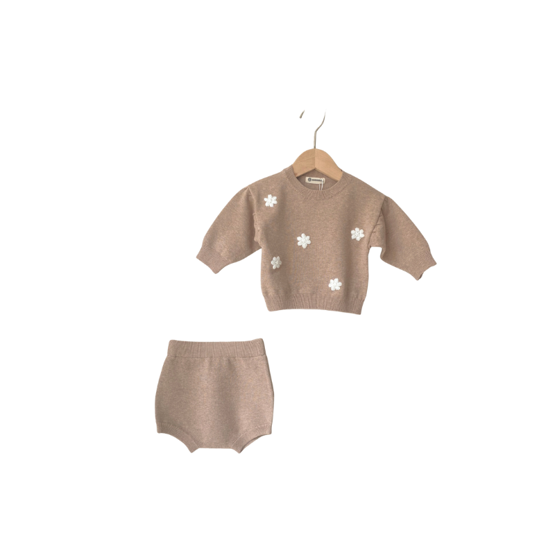 トップス Flower knit setup ANDMARY】Flower knit set up