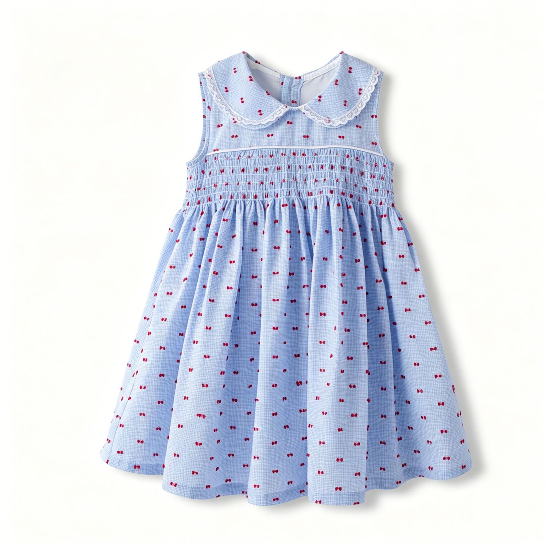 ノースリーブ チェック柄ドレス チェック柄シャーリング・ノースリーブワンピース（gingham check