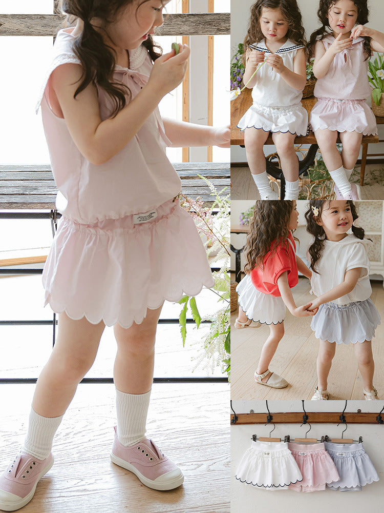 刺繍レース・キュロットパンツ（sweet embroidery lace culottes