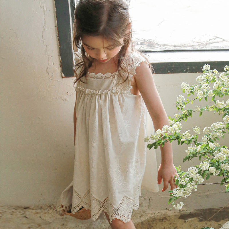 パンチングレース コットンワンピース（punching lace cotton dress