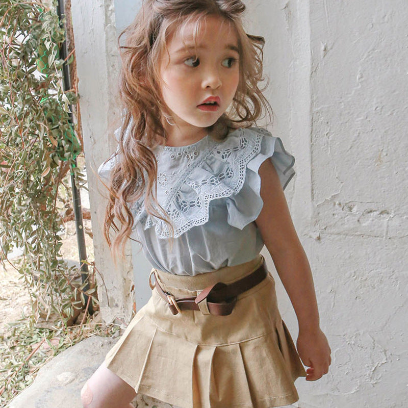 残りわずか】ダブルフリル レースブラウス（double ruffle lace blouse