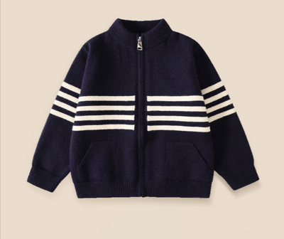 ライン入りジップアップニットカーディガン（line stand collar zip up knit cardigan）11272511
