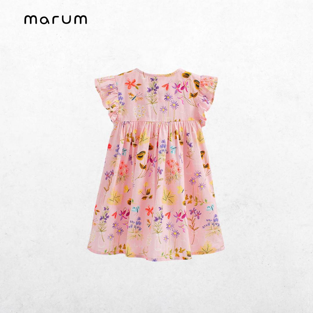 ruffle sleeve flower dress