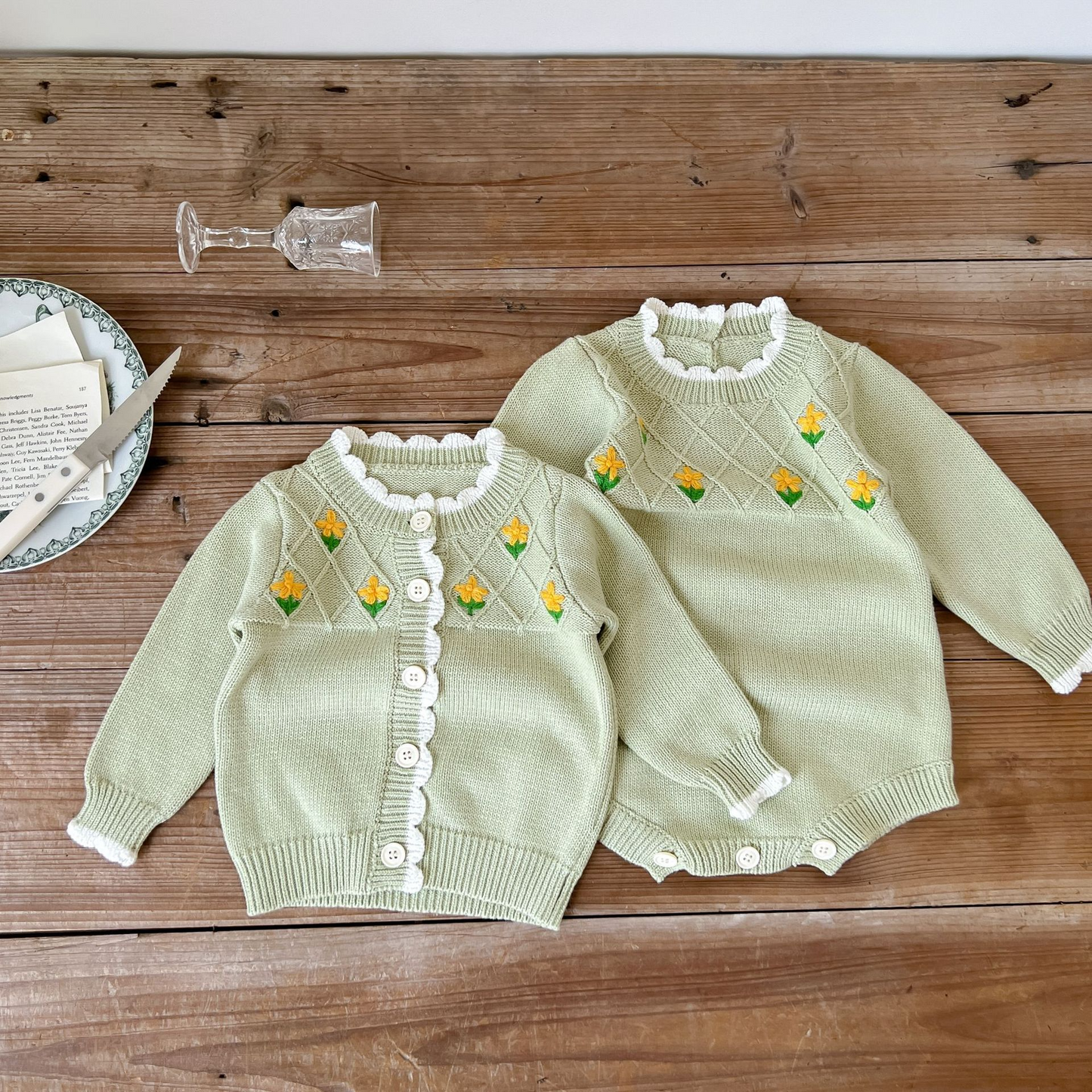 little garden cardigan & rompers