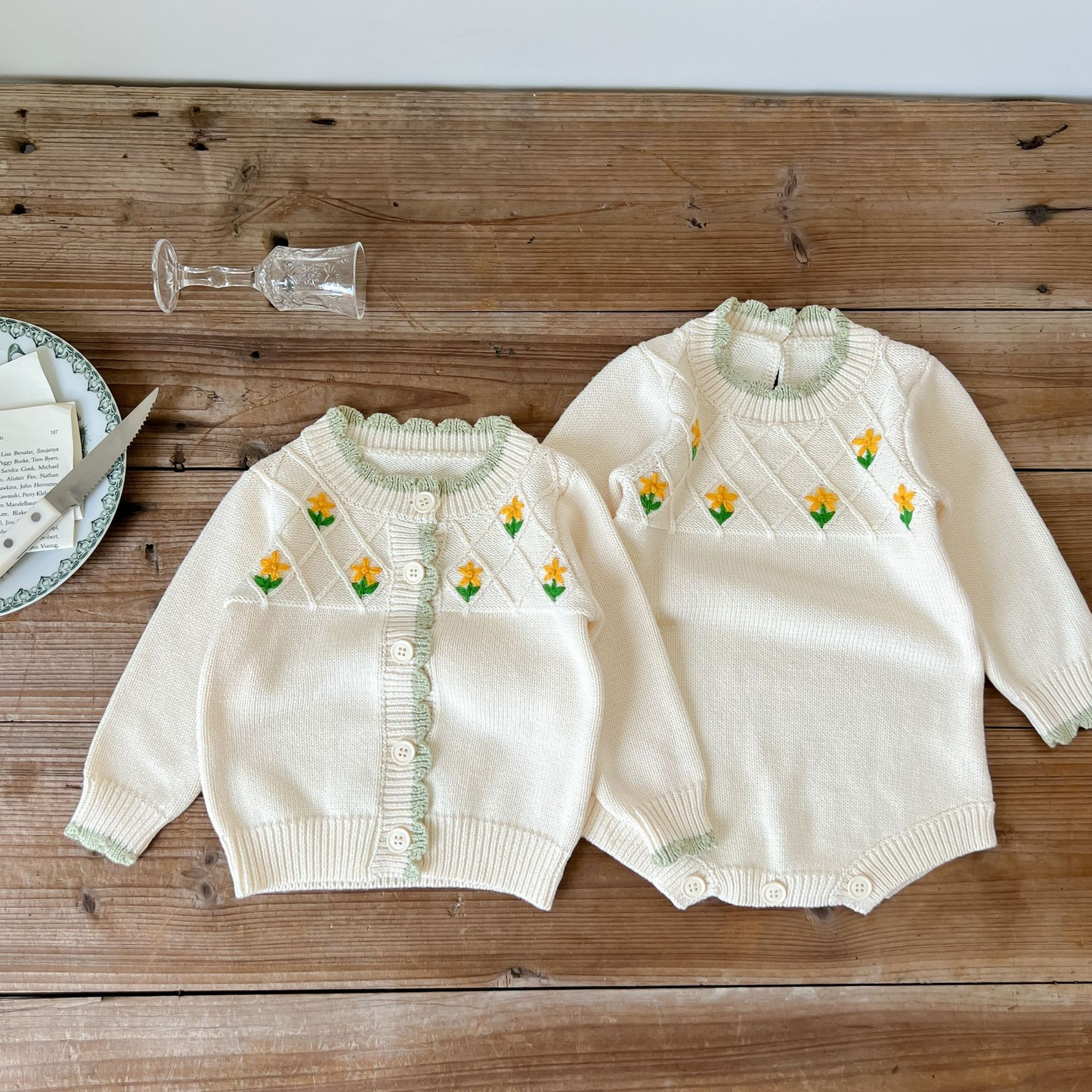 little garden cardigan & rompers