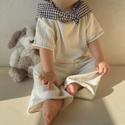 【セットアップ】open-knit top & long pants set