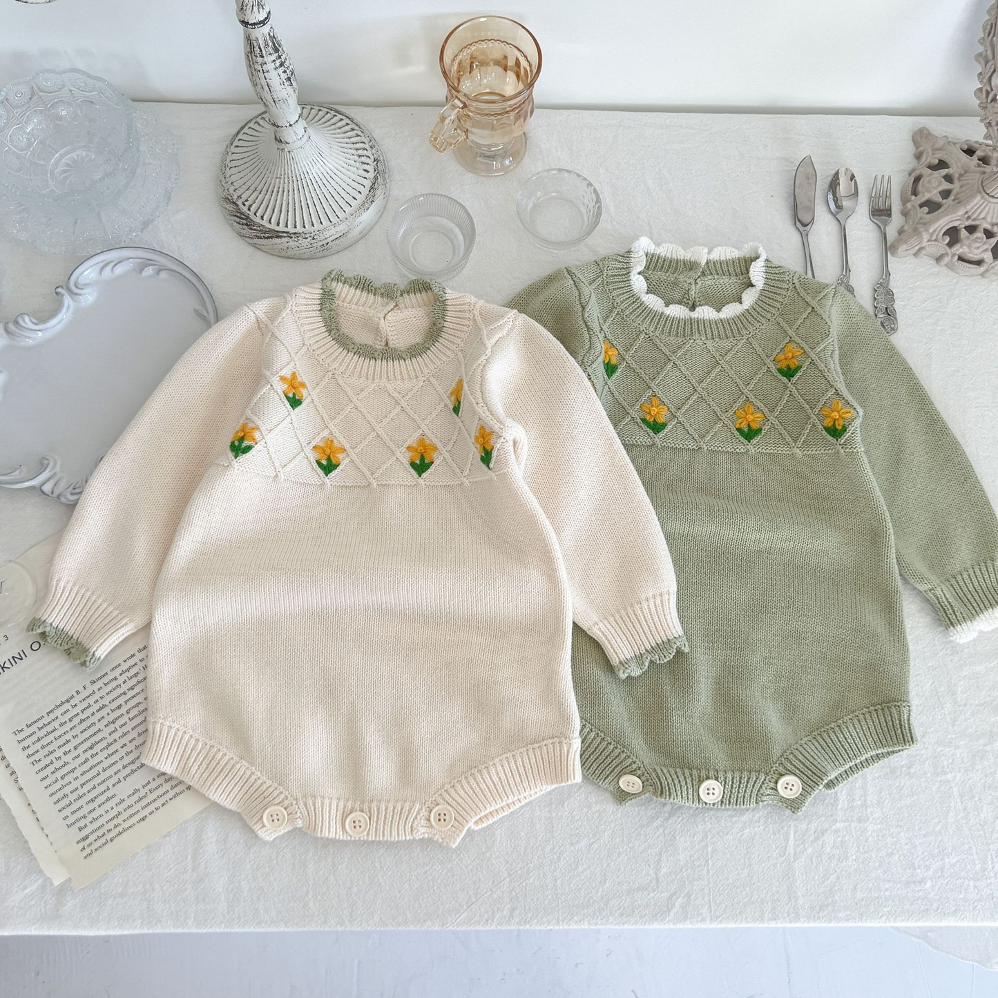 little garden cardigan & rompers