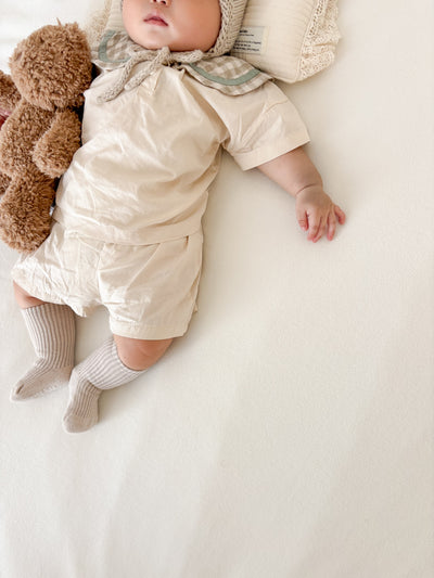 【セットアップ】アースカラー・チェック襟セットアップ（earth tone collar set）10342505