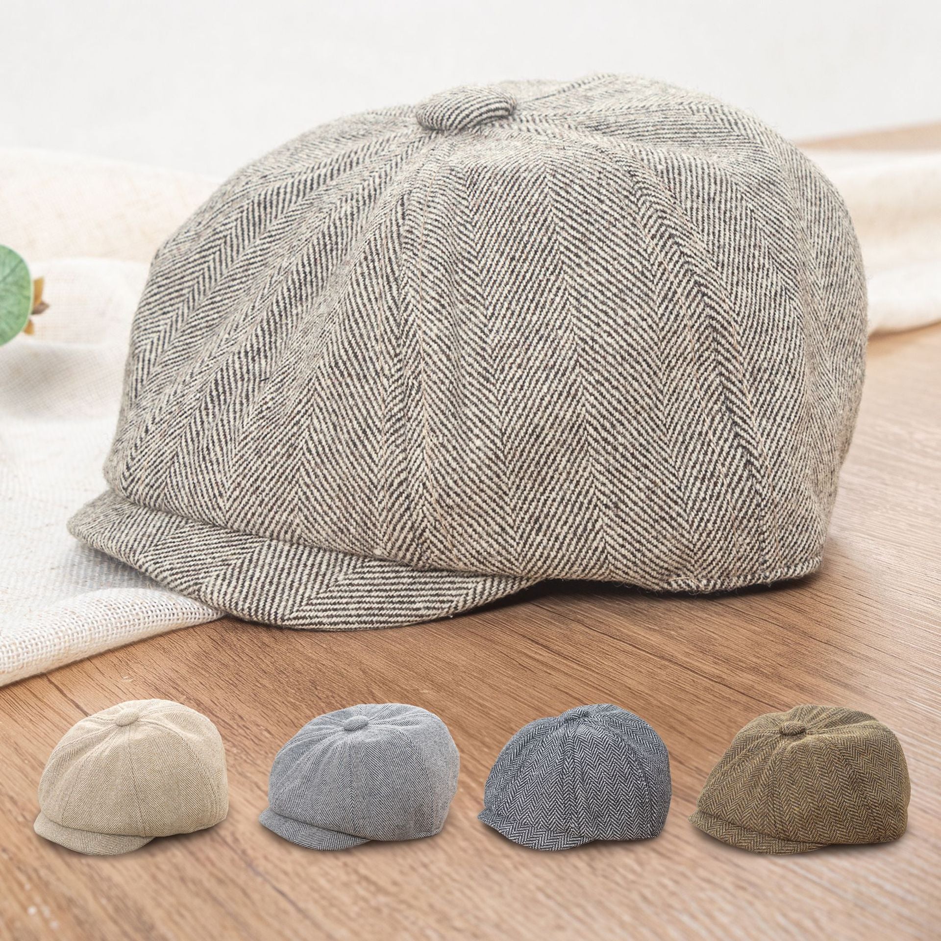 ヘリンボーン柄キャスケット（herringbone newsboy cap）PBH260901 – MARUM