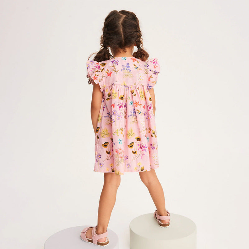 ruffle sleeve flower dress