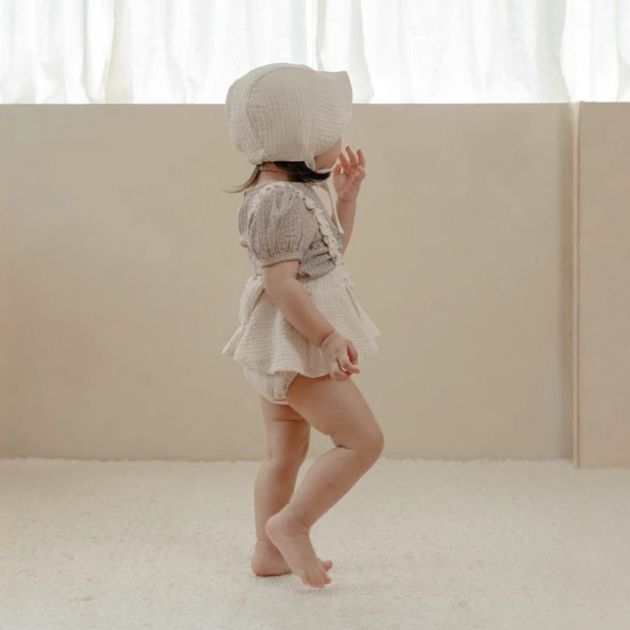 【帽子セット】frill jumpsuit & bonnet set