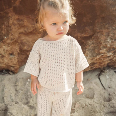 【セットアップ】open-knit top & long pants set