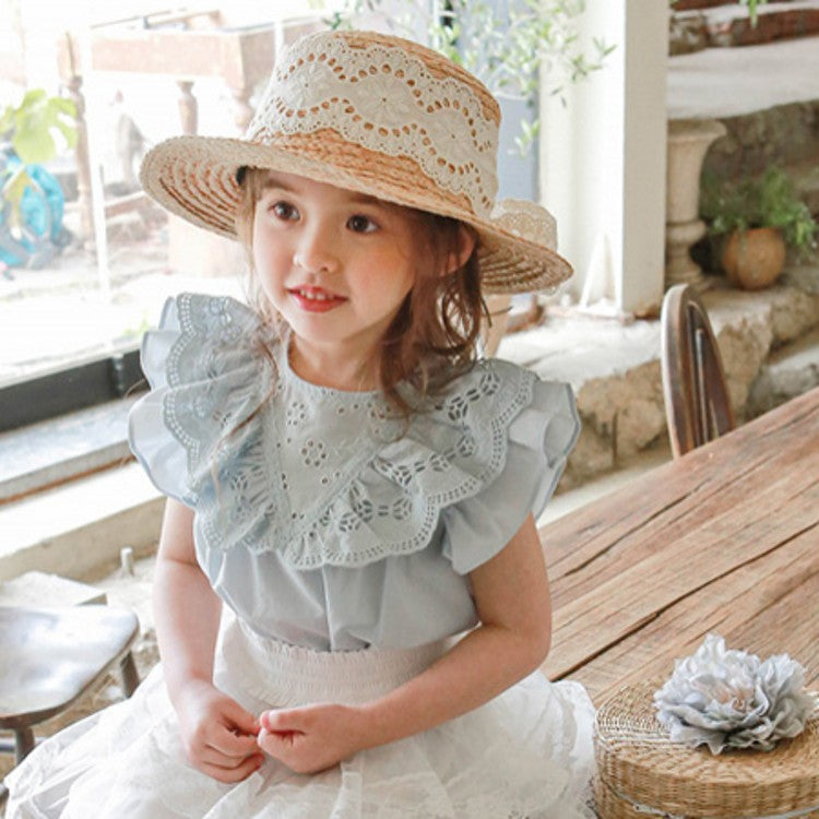 残りわずか】ダブルフリル レースブラウス（double ruffle lace blouse