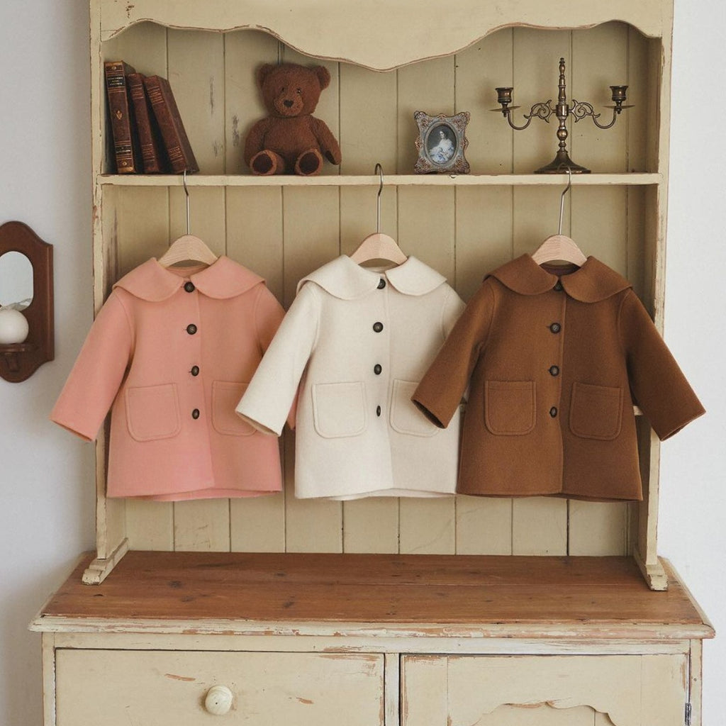 round collar mid-length coat