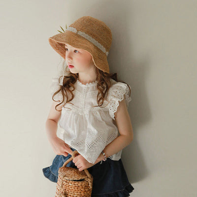 【残りわずか】カットワークレース 刺繍ブラウス（cutwork lace embroidery blouse）PFT260302